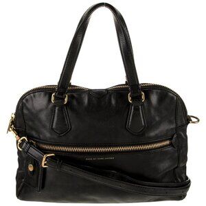 Marc by Marc Jacobs Black Leather Shoulder Bag with Gold Hardware